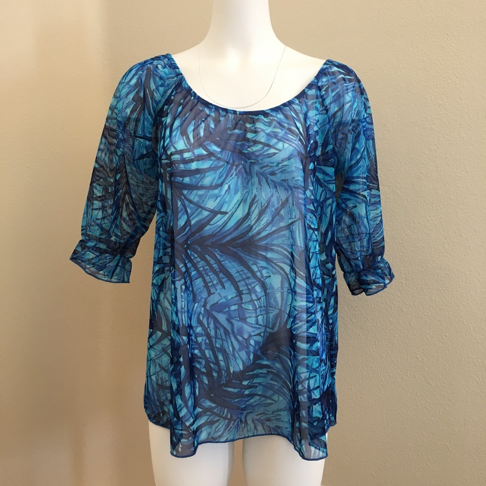 Blue Tropical Maternity swimwear cover up by Prego Maternity NWT all sizes USA
